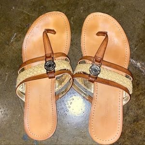 Brown flip flops